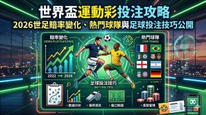 這篇世界盃運動彩投注攻略是您今年絕不能錯過的下注寶典，一篇文章帶您精準掌握最核心的2026世足賠率變化、熱門球隊與頂級足球投注技巧公開！由資深專家親自操盤，深度拆解亞洲讓分、大小球、不讓分獨贏及正確波膽等熱門盤口的實戰核心，並教您如何透過國際盤口的水位走勢、奪冠熱門球隊的最新戰術陣型與主力傷兵名單來洞察莊家陷阱。結合科學化的資金控管與業界高手的過關串關、滾球走地心法，幫助您在四年一度的全球足球盛宴中完美避開盲點、大幅提升中獎贏錢勝率，不論您是運彩新手還是老玩家，這篇必讀的2026世足下注指南都將是您引領資產翻倍的致富關鍵！