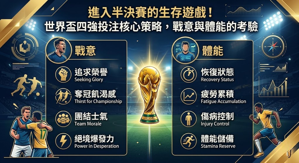 世界盃四強投注核心策略，戰意與體能的考驗